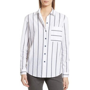 ATM Anthony Thomas Melillo Railroad Stripe Boyfriend Shirt Women's Size Small